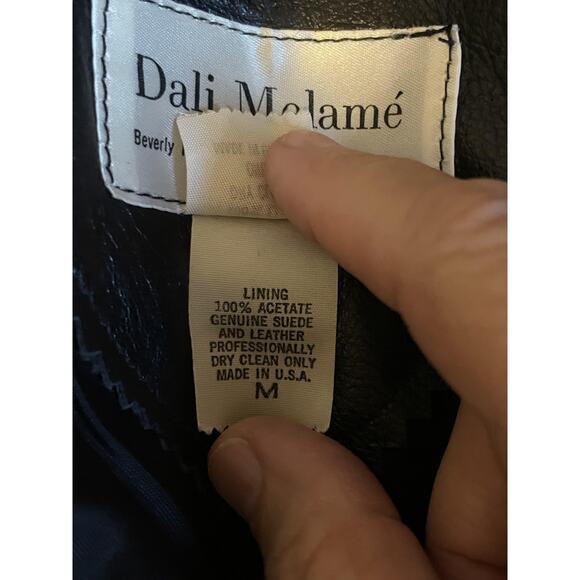 Vintage‎ Western Bolero Jacket Womens M Black Linen Leather Embellished 80s USA - Picture 8 of 11